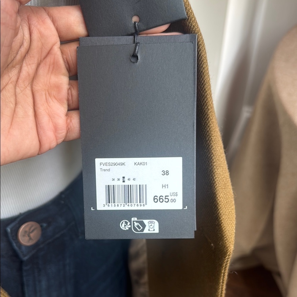 Kooples Brown Wool Double-Breasted Suit Jacket - Size US 6 - Picture 8 of 10